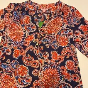Lilly Pulitzer For The Halibut blouse size xs nwt